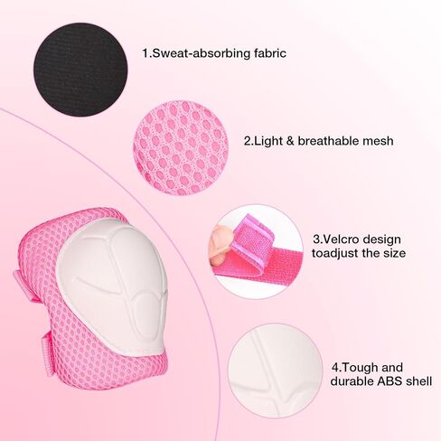 Kids Protective Gear Set - Knee Pads Elbow Pads with Wrist Guards for Ages 3-15 | 3-in-1 Safety Protective Gear for Skating, Cycling, Biking, Roller Skates, Scooters in Saudi Arabia
