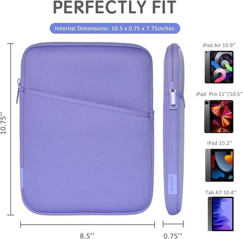 حافظة QUESTON للكمبيوتر اللوحي من النيوبرين تناسب أجهزة iPad 2022/iPad Air/11 iPad Pro/iPad Pro Air/Surface Go/Samsung Galaxy Tab A7 الجديدة مقاس 10.9 بوصات، وتناسب لوحة مفاتيح Apple الذكية in Saudi Arabia