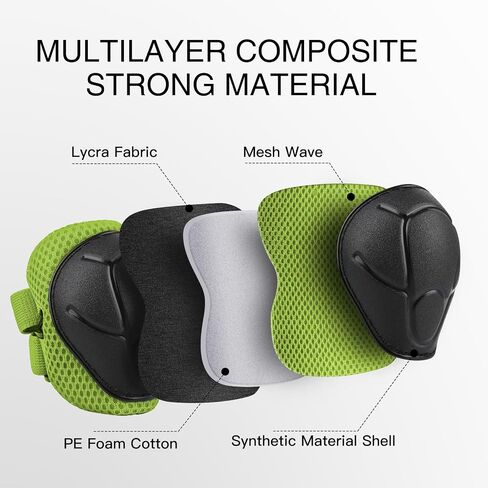 6PCS Kids Protective Gear Set, Knee Pads for Kids 3-10 Years Old, Toddler Knee Pads and Elbow Pads, Wrist Guards Set, Skating Cycling Bike Rollerblading Scooter, Upgraded & Durable Material in Saudi Arabia