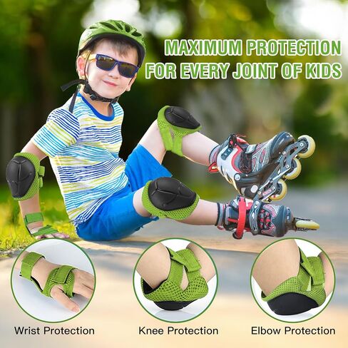 6PCS Kids Protective Gear Set, Knee Pads for Kids 3-10 Years Old, Toddler Knee Pads and Elbow Pads, Wrist Guards Set, Skating Cycling Bike Rollerblading Scooter, Upgraded & Durable Material in Saudi Arabia