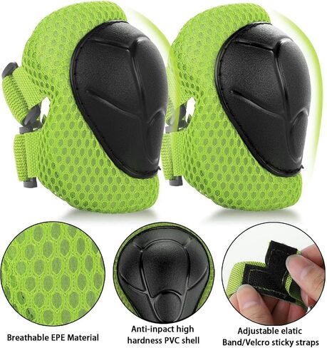6PCS Kids Protective Gear Set, Knee Pads for Kids 3-10 Years Old, Toddler Knee Pads and Elbow Pads, Wrist Guards Set, Skating Cycling Bike Rollerblading Scooter, Upgraded & Durable Material in Saudi Arabia