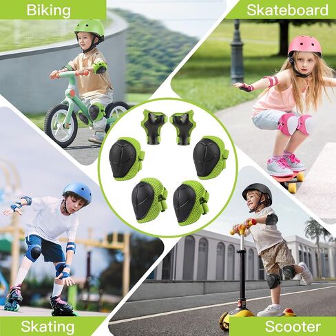 6PCS Kids Protective Gear Set, Knee Pads for Kids 3-10 Years Old, Toddler Knee Pads and Elbow Pads, Wrist Guards Set, Skating Cycling Bike Rollerblading Scooter, Upgraded & Durable Material in Saudi Arabia