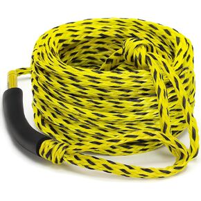 Boat Tow Rope for Tubing, 60FT Tube Boating Ropes Heavy Duty Thick for Ski Float Water Skiing with Floating Foam Wakeboard Towable Tube with Bag Yellow and Black in Saudi Arabia