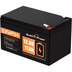 بطارية SUNHOOPOWER 12V 6AH LiFePO4، بطارية ليثيوم قابلة لإعادة الشحن مدمجة 10A BMS، 4000+ دورة وتفريغ ذاتي منخفض، لمكتشف الأسماك، كاميرا الأمان، نظام إنذار، ضوء، سيارة أطفال، UPS احتياطي
