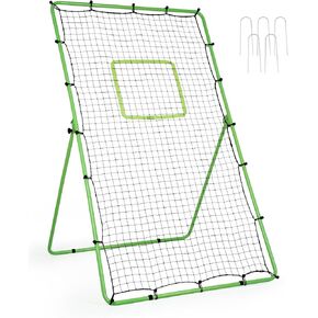 Volleyball Rebounder Net 4x7ft Volleyball Training Equipment Bounce Back Net with 5 Rebound Angles Neon Target and Bungee Cords for Multi Sports Rebounder Training Volleyball Practice Net