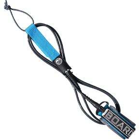 7mm Surfboard Leash/Leg Rope-7/8/9 feet PU Material Straight Rope, 3 Layers of Premium Magic-Sticker, with Double Stainless Steel Rotating Head (Blue and Grey)