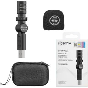 BOYA 3.5mm TRS Omnidirectional Condenser Microphone, BY-M100 Miniature Mic for Nikon Sony DSLR, Panasonic Camcorder, Zoom Recorder