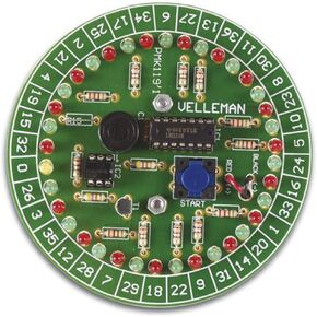 مجموعة الروليت Velleman MK119-VP، 37 مصباح LED، تتطلب 3 بطاريات AA، مقاس 3.6 بوصة × 1.3 بوصة