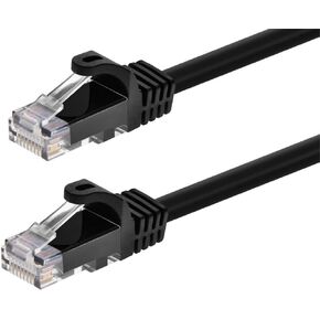 Monoprice Cat6 Ethernet Patch Cable - 1 Feet - Black (12 Pack) Snagless RJ45, 550MHz, UTP, Pure Bare Copper Wire, 24AWG - FLEXboot Series