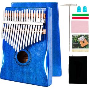 EASTROCK Kalimba Thumb Piano 17 Keys Portable Mbira Finger Piano with Waterproof Protective Case Kalimba Gifts for Kids Adults Beginners Professional (Pink Mahogany Hand Rest)