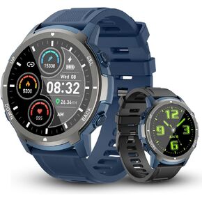 Bluetooth Military Smart Watch for Men Fitness: (Make/Answer Call) for Android iPhone Phones Waterproof Outdoor Tactical Digital Sport Run Watches Tracker Sleep Heart Rate Monitor