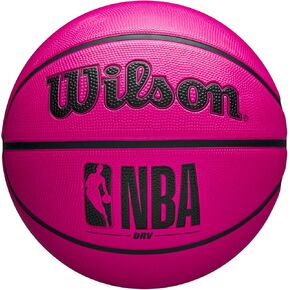 WILSON NBA DRV Outdoor Basketball with Pump - Pink, Size 5-27.5"