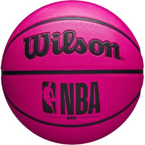 WILSON NBA DRV Outdoor Basketball with Pump - Pink, Size 6-28.5"