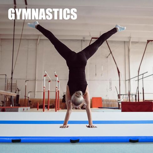 FunWater 13ft Inflatable Gymnastics Air Tumble Track Tumbling Mat 4inch Thick Air Floor Tumble Track with Electric Air Pump for Gymnastics/Training/Gym/Yoga in Kuwait