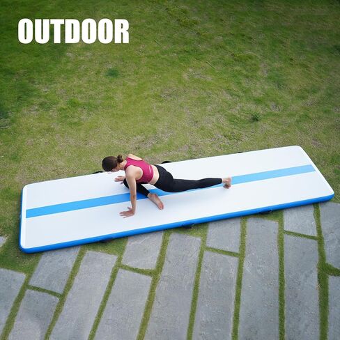 FunWater 13ft Inflatable Gymnastics Air Tumble Track Tumbling Mat 4inch Thick Air Floor Tumble Track with Electric Air Pump for Gymnastics/Training/Gym/Yoga in Kuwait