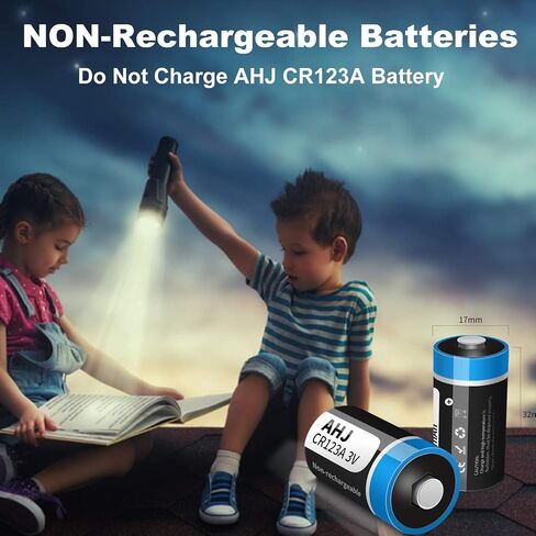 CR123A 3V Lithium Battery, 4 Pack 1600mAh CR123 CR17345 Battery with 10-Year Shelf Life UL Certification for Flashlight Alarm System etc, Non-Rechargeable, NOT for Arlo in Saudi Arabia