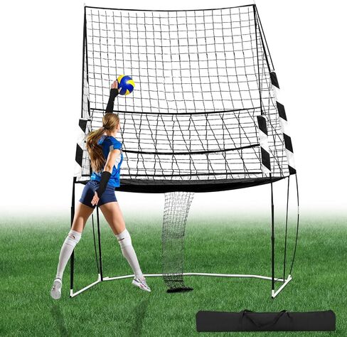 Volleyball Training Equipment Net, 11 x 8 ft Volleyball Practice Net Station, Volleyball Spike Trainer Perfect for Team or Solo Training, Home Volleyball Net in Saudi Arabia