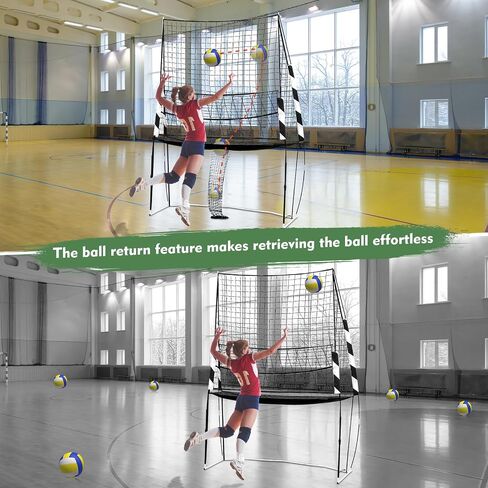 Volleyball Training Equipment Net, 11 x 8 ft Volleyball Practice Net Station, Volleyball Spike Trainer Perfect for Team or Solo Training, Home Volleyball Net in Saudi Arabia