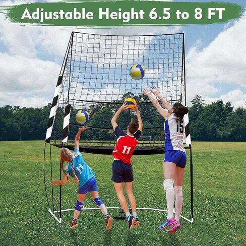 Volleyball Training Equipment Net, 11 x 8 ft Volleyball Practice Net Station, Volleyball Spike Trainer Perfect for Team or Solo Training, Home Volleyball Net in Saudi Arabia