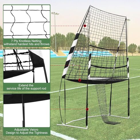 Volleyball Training Equipment Net, 11 x 8 ft Volleyball Practice Net Station, Volleyball Spike Trainer Perfect for Team or Solo Training, Home Volleyball Net in Saudi Arabia