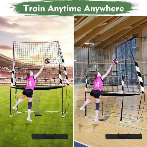 Volleyball Training Equipment Net, 11 x 8 ft Volleyball Practice Net Station, Volleyball Spike Trainer Perfect for Team or Solo Training, Home Volleyball Net in Saudi Arabia