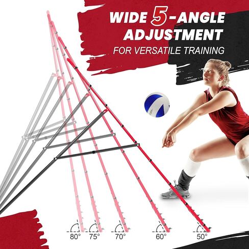 شبكة ارتداد للكرة الطائرة قابلة للتعديل مقاس 7 × 4 أقدام، شبكة خلفية للكرة الطائرة مع 5 زوايا، معدات تدريب الكرة الطائرة مع حزام هدف قابل للإزالة in Kuwait