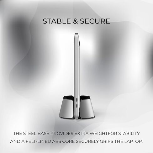 HumanCentric Laptop Holder Vertical Laptop Stand - Adjustable Holder and Dock, Laptop Vertical Stand Fits MacBook Pro and Other Laptops .5" to 1.5", Upright Laptop Holder for Desk, Black Leather in Kuwait