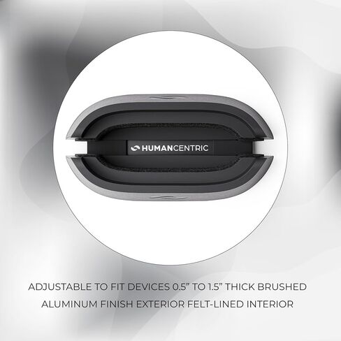 HumanCentric Laptop Holder Vertical Laptop Stand - Adjustable Holder and Dock, Laptop Vertical Stand Fits MacBook Pro and Other Laptops .5" to 1.5", Upright Laptop Holder for Desk, Black Leather in Kuwait