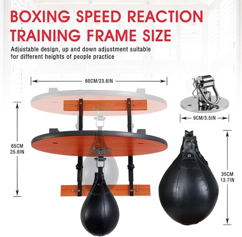 Adjustable Speed Bag Platform Heavy Duty Wall Mount Speed Bag Platform Kit 24" with Speed Ball for Boxing Training Workout Fitness Stress Relief in Saudi Arabia