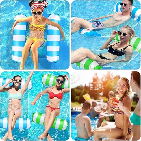 2 Pack Pool Floats Hammock Adult, Pool Float Lounger,Water Swimming Floating Bed Hammock,Comfortable Inflatable Lounger, for Adults Vacation Fun and Rest, Non-Stick PVC Material in Saudi Arabia