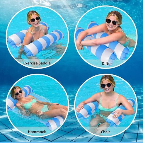 2 Pack Pool Floats Hammock Adult, Pool Float Lounger,Water Swimming Floating Bed Hammock,Comfortable Inflatable Lounger, for Adults Vacation Fun and Rest, Non-Stick PVC Material in Saudi Arabia