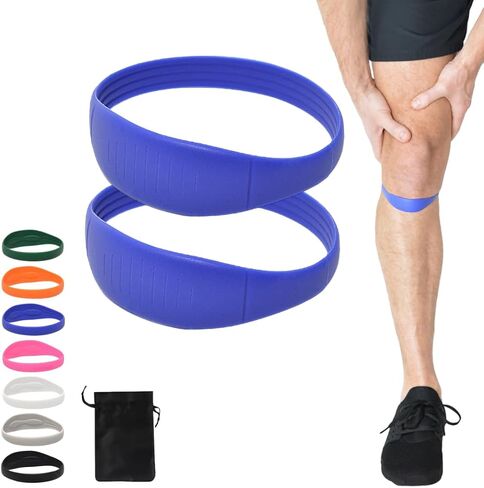2 Pcs Patella Band Silicone Knee Strap Patellar Knee Brace & Travel Bag Non-Slip Knee Pad for Tendonitis Pain Relief Sports Injury Fitness Recovery Men Women (Orange) in Saudi Arabia