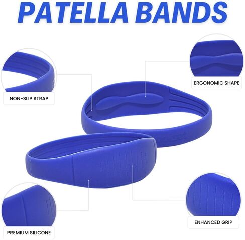 2 Pcs Patella Band Silicone Knee Strap Patellar Knee Brace & Travel Bag Non-Slip Knee Pad for Tendonitis Pain Relief Sports Injury Fitness Recovery Men Women (Orange) in Saudi Arabia