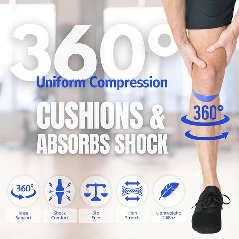 2 Pcs Patella Band Silicone Knee Strap Patellar Knee Brace & Travel Bag Non-Slip Knee Pad for Tendonitis Pain Relief Sports Injury Fitness Recovery Men Women (Orange) in Saudi Arabia