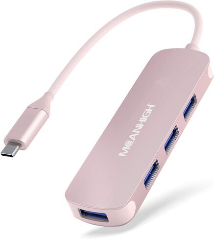 مينهاي موزع USB 3.0 4 منافذ رفيع للغاية مع كابل ممتد بطول 4 اقدام ومحول USB لماك بوك وماك برو وماك ميني واي ماك وسيرفس برو واكس بي اس والكمبيوتر وفلاش درايف وهارد ديسك المحمول in Kuwait