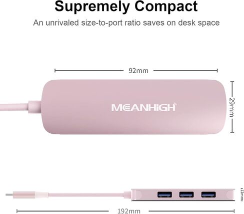 مينهاي موزع USB 3.0 4 منافذ رفيع للغاية مع كابل ممتد بطول 4 اقدام ومحول USB لماك بوك وماك برو وماك ميني واي ماك وسيرفس برو واكس بي اس والكمبيوتر وفلاش درايف وهارد ديسك المحمول in Kuwait