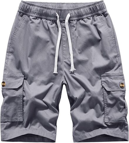 Msmsse Womens Hiking Shorts Cargo Knee Length Drawstring 5 Pockets Elastic Waisted Shorts for Summer Casual in Kuwait