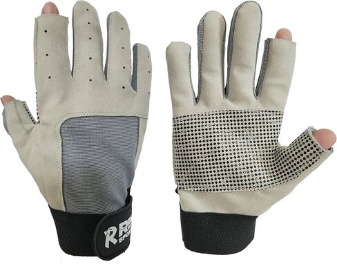 شورت للإبحار بإصبعين و3 قفازات مبطنة بقبضة سيليكون كاملة الأصابع لليخوت والرياضات المائية والتجديف بالكاياك والتجديف للرجال والنساء والشباب. in Kuwait