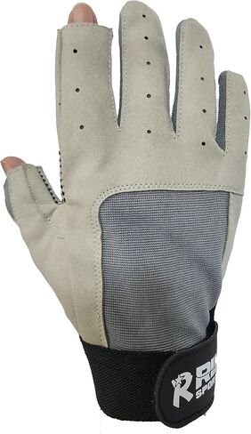 شورت للإبحار بإصبعين و3 قفازات مبطنة بقبضة سيليكون كاملة الأصابع لليخوت والرياضات المائية والتجديف بالكاياك والتجديف للرجال والنساء والشباب. in Kuwait