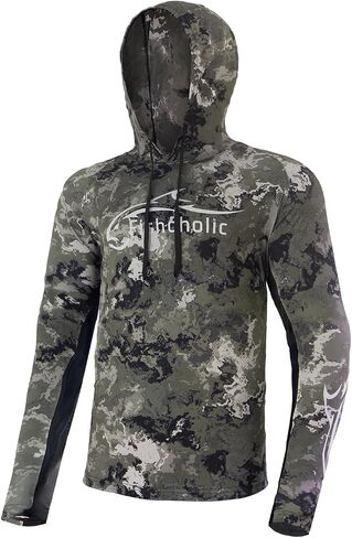 Fishoholic UPF 50 Performance Fishing Shirt - Long Sleeve Hoodie - Loose Keg Fit - Breathable Quick Dry Sun Protection in Saudi Arabia