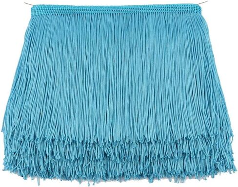 Hertwish268 شرابة من الألياف البوليستر الدانتيل بحافة شرابة 6 بوصة عرض 10 ياردات طول الملابس اكسسوارات الزفاف اللاتينية DIY مصباح تزيين الظل الأسود الأبيض الأحمر (أزرق داكن) in Kuwait