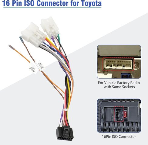 Jayubien Android Radio Wiring Harness Kit Replacement for 2012-UP Toyota Camry Corolla RAV4 ISO Car Stereo Adapter with Butt Connectors Factory USB Adapter RCA Video Input in Saudi Arabia