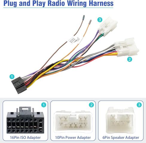 Jayubien Android Radio Wiring Harness Kit Replacement for 2012-UP Toyota Camry Corolla RAV4 ISO Car Stereo Adapter with Butt Connectors Factory USB Adapter RCA Video Input in Saudi Arabia