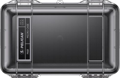 حافظة Pelican M60 Micro - حافظة مقاومة للماء (صندوق جاف، صندوق ميداني) لهواتف iPhone وGoPro والكاميرا والتخييم وصيد الأسماك والمشي لمسافات طويلة وقوارب الكاياك والشاطئ والمزيد (أسود/شفاف) in Saudi Arabia