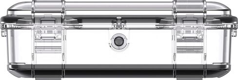 حافظة Pelican M60 Micro - حافظة مقاومة للماء (صندوق جاف، صندوق ميداني) لهواتف iPhone وGoPro والكاميرا والتخييم وصيد الأسماك والمشي لمسافات طويلة وقوارب الكاياك والشاطئ والمزيد (أسود/شفاف) in Saudi Arabia