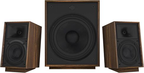 Klipsch ProMedia Heritage 2.1 Multimedia Mid Century Modern Desktop Computer Speaker Monitors with 8" Subwoofer, Matte Black in Kuwait