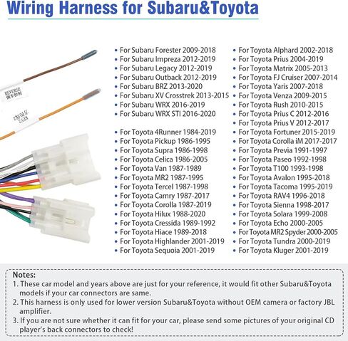 Jayubien Car Stereo Wiring Harness Adapter Kit with Butt Connector 20Pin 28Pin SWC Plug Antenna Reverse Radio Wire Cable for Toyota Vios RAV4 Camry Corolla Reiz Yaris in Saudi Arabia