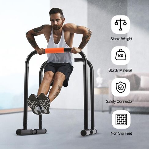 Panana Dip Stand Station Dip Bar Adjustable Height Dip Bar, 127Kg/500lb Weight Capacity Parallel Bar for Home Gym in Kuwait