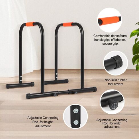 Panana Dip Stand Station Dip Bar Adjustable Height Dip Bar, 127Kg/500lb Weight Capacity Parallel Bar for Home Gym in Kuwait