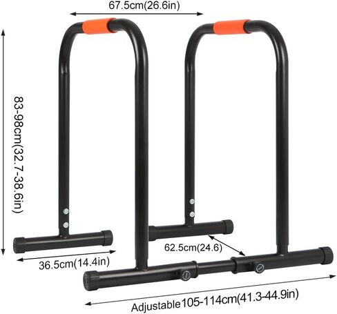 Panana Dip Stand Station Dip Bar Adjustable Height Dip Bar, 127Kg/500lb Weight Capacity Parallel Bar for Home Gym in Kuwait